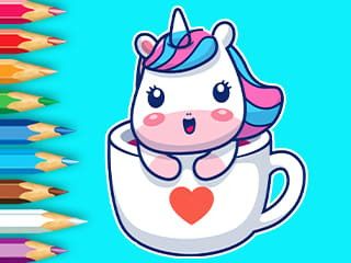 Coloring Book: A Cup Of Unicorn