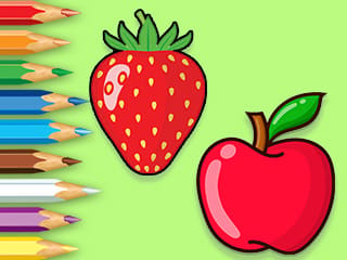 Coloring Book: Apple-And-Strawberry
