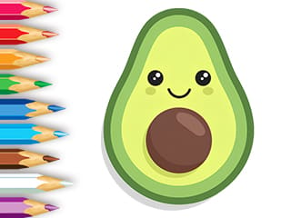 Coloring Book: Avocado-Fruit