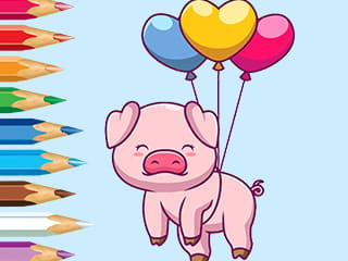 Coloring Book: Balloon Pig