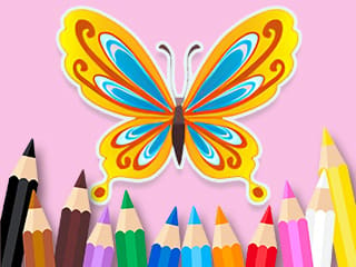 Coloring Book: Beautiful Butterfly