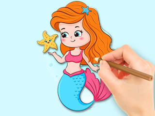 Coloring Book: Beautiful Mermaid Princess