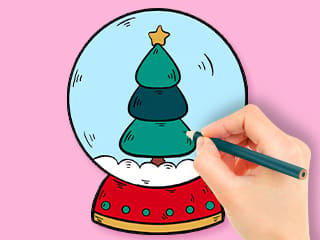 Coloring Book: Christmas Crystal Ball