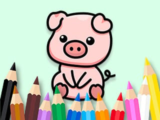 Coloring Book: Cute Pig 2