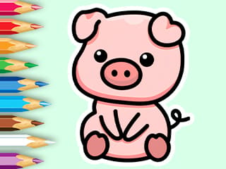 Coloring Book: Cute Pig 2