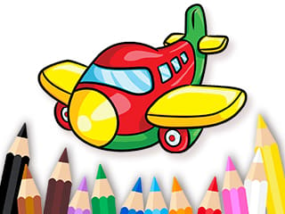 Coloring Book: Cute Plane