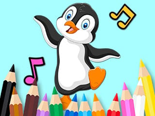 Coloring Book: Dancing Penguin