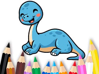 Coloring Book: Dinosaur With Flowers