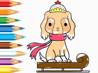 Coloring Book: Dog-Riding-Sled