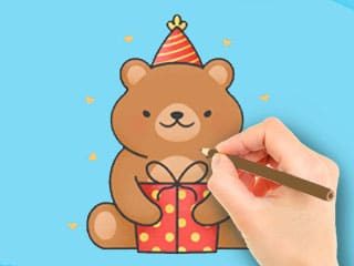 Coloring Book: Gift Bear