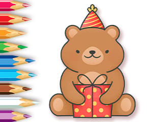 Coloring Book: Gift Bear