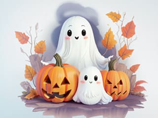 Coloring Book: Halloween Ghosts