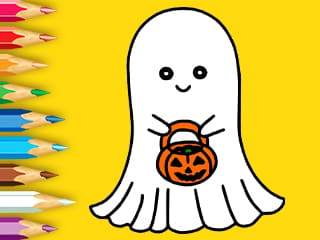 Coloring Book: Halloween Ghosts