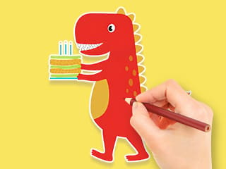 Coloring Book: Happy Dinosaur Birthday
