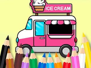 Coloring Book: Ice Cream Car