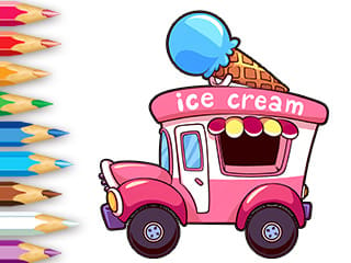 Coloring Book: Ice Cream Car