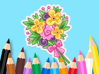 Coloring Book: Love Bouquet