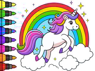 Coloring Book: Magical Unicorn