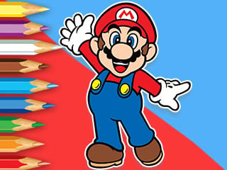 Coloring Book: Mario Happy Skating