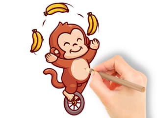 Coloring Book: Monkey Rides Unicycle