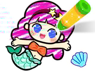 Coloring Book: Moonlight Mermaid