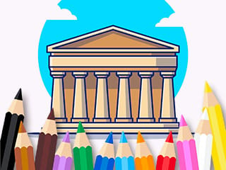 Coloring Book: Parthenon Temple