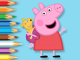 Coloring Book: Peppa With Toy Bear