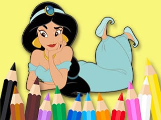 Coloring Book: Pretty Princess Jasmine