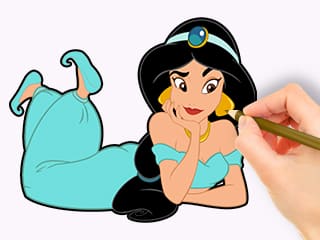 Coloring Book: Pretty Princess Jasmine