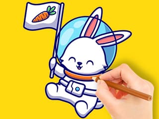 Coloring Book: Rabbit Astronaut