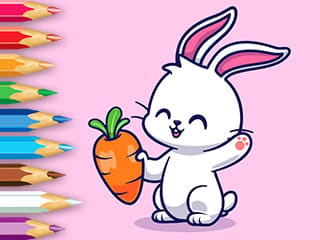 Coloring Book: Rabbit Pull Up Carrot