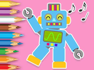 Coloring Book: Robot Dancing