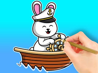 Coloring Book: Sailing Rabbit