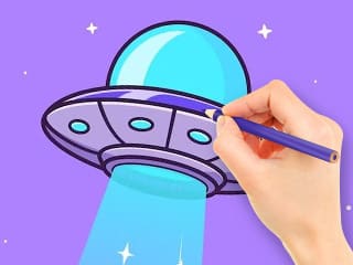 Coloring Book: Spaceship In Planet