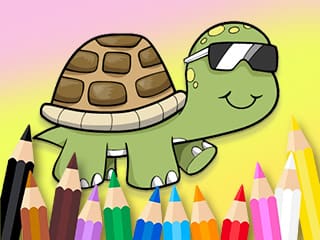 Coloring Book: Sunglasses Turtle
