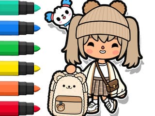 Coloring Book: Toca Boca Back To School