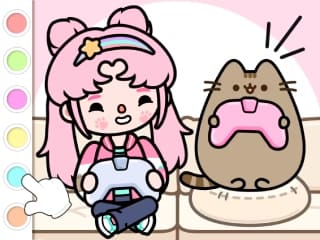 Coloring Book: Toca Life With Pusheen