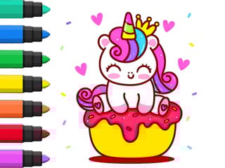 Coloring Book: Unicorn Cupcake