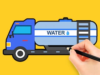 Coloring Book: Water Truck