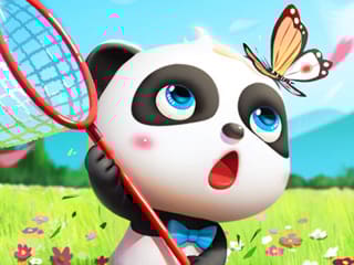 Jigsaw Puzzle: Baby Panda Butterfly Hunting