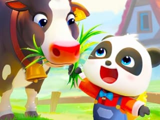 Jigsaw Puzzle: Baby Panda Cow Ranch