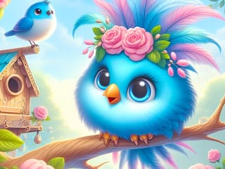 Jigsaw Puzzle: Cute Blue Bird