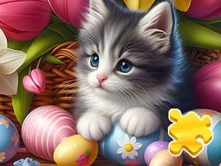 Jigsaw Puzzle: Easter Cat
