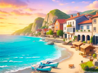 Jigsaw Puzzle: Seaside Town