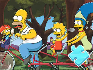 Jigsaw Puzzle: Simpson Family Riding